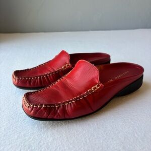Antonio Melani Red Patent Leather Slip On Mules Women’s Size 7.5M Boho Cottage